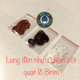 Lông đền nhựa dẹp có 3 màu  trục quạt 8mm dùng chêm lót cho trục quạt