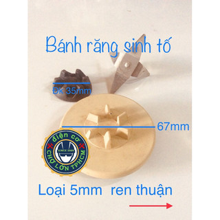 Bánh nhông sinh tố 5mm răng thuận -đk 67mm nhông cao su đk 35mm
