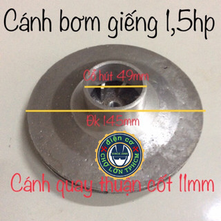Cánh bơm nước (nhôm)1.5HP loại quay chiều thuận trục ren 11mm