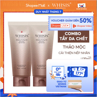 Combo 2 gel tẩy da chết nguyên liệu đông y whisis giảm nám và sạm da cho da xỉn màu, thâm sạm 120ml