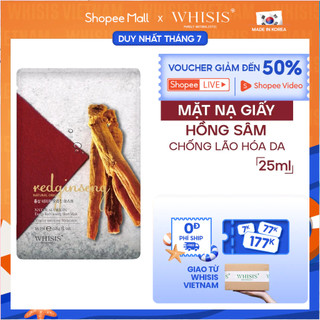 Mặt Nạ Dưỡng Da Hồng Sâm WHISIS Nature Origin Energy Red Ginseng Sheet Mask Làm Chậm Quá Trình Lão Hóa 25ml