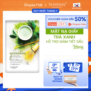Mặt Nạ Dưỡng Da Trà Xanh WHISIS Nature Origin Energy Green tea Sheet Mask Giảm Mụn, Giảm Kích Ứng Da 25ml