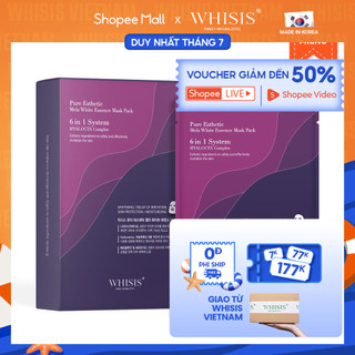 Combo hộp 10 mặt nạ dưỡng trắng da cao cấp whisis pure esthetic mela white essence mask pack 25ml