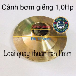 Cánh bơm nước 1.0Hp ( bằng thau) quay chiều xuôi -đk cánh 125mm trục 11mm