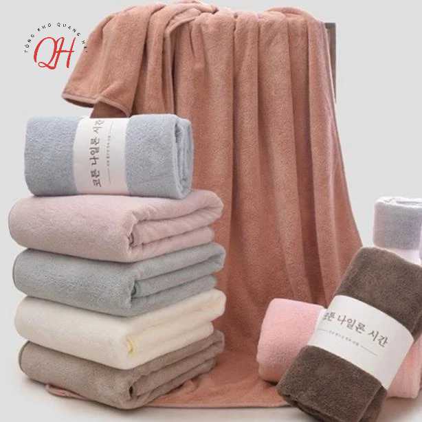 Khăn Tắm Xuất Hàn Quốc Cao Cấp, Size Lớn 70x140cm - Siêu Mềm Mịn, Siêu Bền…