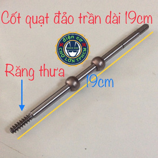 Trục 8mm quạt xoay đảo trần 19cm răng thưa kèm 2 bạc thau
