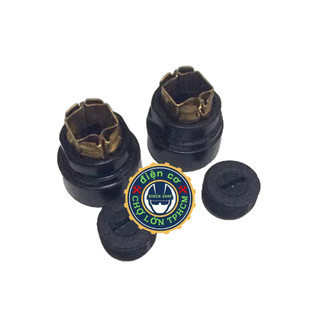 Ổ chổi than mã 411 - ĐK chỗ to nhất 17mm cao16mm nắp đậy than ren ngoài