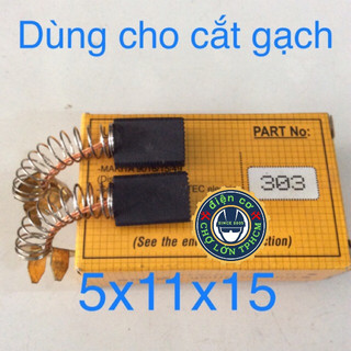 Chổi than carbon mã 303 dầy 5x11 (có 3 phân loại hiệu DCA-NB-thường) cho máy cắt gạch Makita4100
