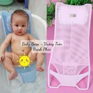 Lưới tắm cho bé sơ sinh, ghế tắm cho bé kèm gối tiện lợi, chống trơn trượt bảo vệ cột sống an toàn cho bé