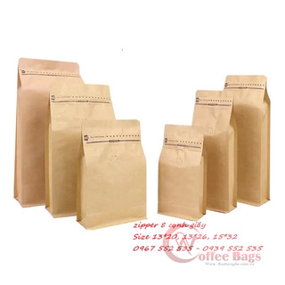 Túi zip giấy kraft 8 cạnh cafe - [1kg/size]