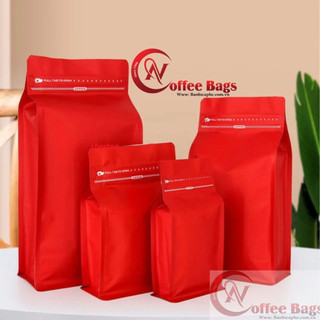 [1kg/size] túi zipper 8 cạnh cafe MÀU ĐỎ [ĐÓNG VAL] (full size)