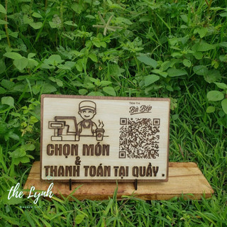 Bảng Gọi món và thanh toán tại quầy - Free Khắc QR,tên quán