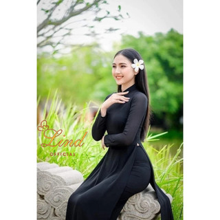 Áo dài truyền thống màu đen 4 tà sang trọng Lind
