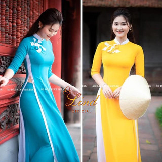 Áo dài phối tà kết hoa nổi bật