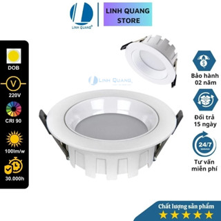 Đèn âm trần Downlight tản quang DL1 Linh Quang 7w/12w cao cấp chống chói CRI>93
