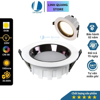 Đèn âm trần downlight tản quang DL2 Linh Quang 7w/12w cao cấp chống chói loá CRI>93