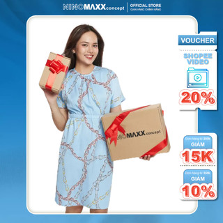 N&M Đầm Nữ in hoạ tiết thời trang tay ngắn 1808091