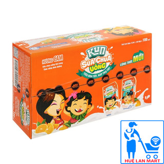 Sữa Chua Uống Tiệt Trùng Kun Vị Cam Hộp 180ml/Sữa Trái Cây Thạch Hương Cam/ Socola Lúa Mạch 170ml (thùng 48 hộp)