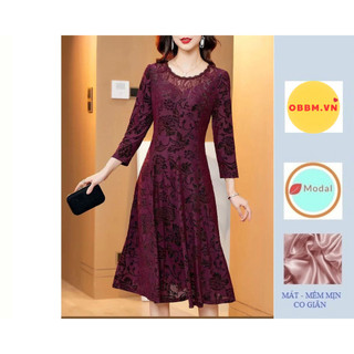 Váy đầm trung niên sang trọng cho mẹ, đầm dự tiệc trung niên, đầm ớt đỏ