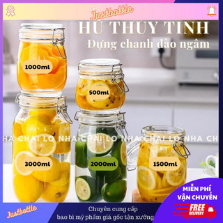 Hũ Thủy Tinh Nắp Cài Dáng Ý 300Ml 500Ml 750Ml 1000Ml 1500Ml 2000Ml 2 Lít 3 Lít - Lọ Hủ Nắp Gài Kín Hơi Đựng Thực Phẩm