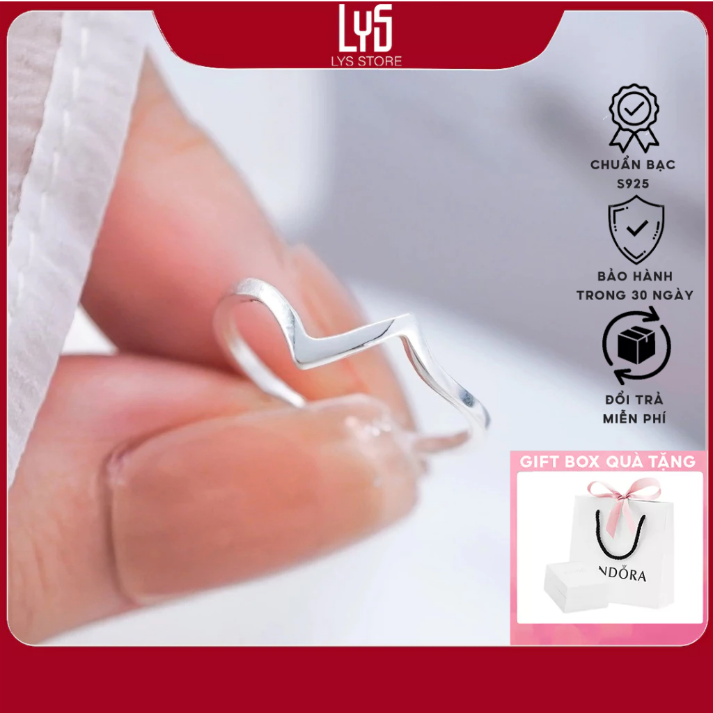 Nhẫn bạc nữ Lightning Bolt Ring Silver 8329 Fullbox hộp PAN đầy đủ phụ kiện PAN - Nhẫn Bạc S925 cao 