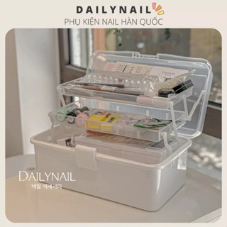Cốp nhựa 3 Tầng đựng đồ Nail cá nhân (Có tay xách, móc khoá cài)