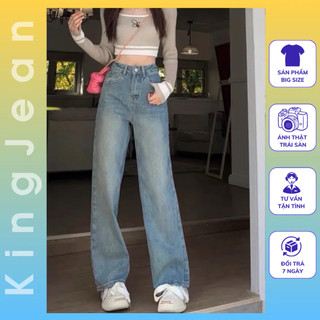 Quần Jean Nữ Ống Suông Rộng Lưng Cao Bigsize từ 55kg đến 90kg MS105 Thời trang KingJean
