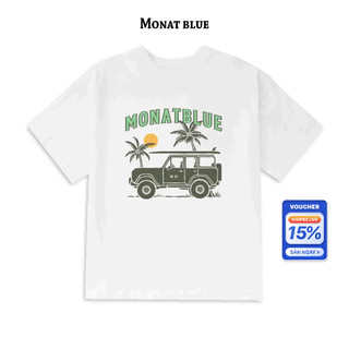 Monat blue tee summer journey - áo thun in dtg hành trình mùa hè chất cotton unisex