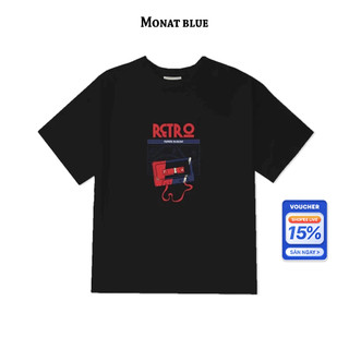 Monat blue tee retro cassette - áo thun unisex form rộng