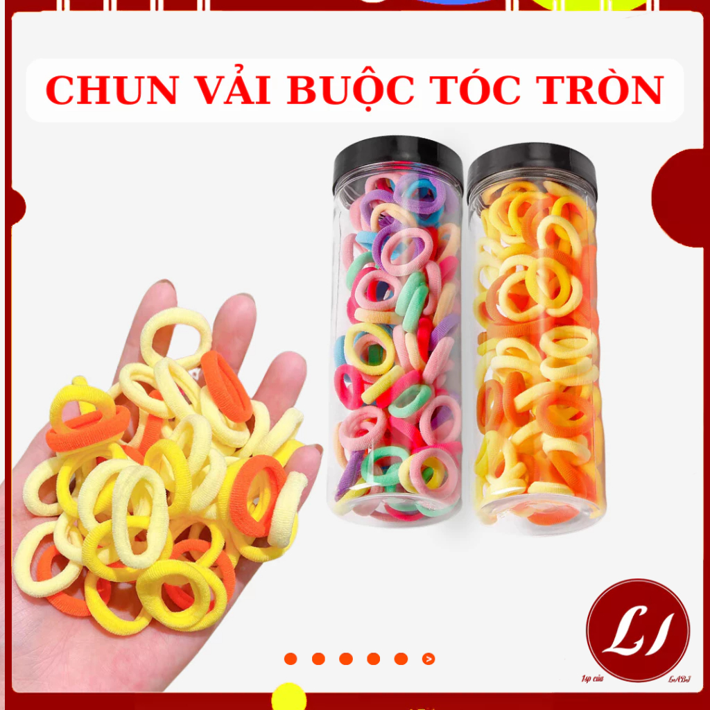 Combo 10 chiếc Chun tóc tròn co dãn nhiều màu dễ thương cho bé