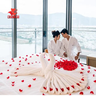 Sét 2 con thiên nga trang trí phòng cưới loại dày có hỗ trợ gấp sẵn