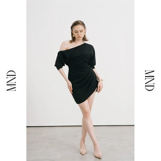 Machnhaduong - đầm lệch vai hở lưng cách điệu amelia dress - black