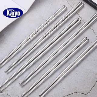 Kaiyo đũa inox 304 chống trượt, đũa ăn cơm cao cấp, đũa inox hàn quốc đồ nhà 18cm