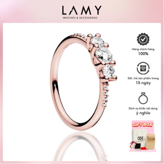 Nhẫn nữ CDE Clear Three-Stone Rose Gold Ring CDE8072RG - Nhẫn bạc S925 cao cấp