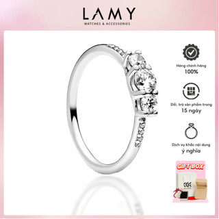 Nhẫn nữ cde clear three-stone silver ring cde8072sv - nhẫn bạc s925 cao cấp