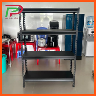 Kệ sắt V lỗ 4 tầng mẫu mới lắp đặt không cần ốc vít, Cao 1m5 x dài 1m x rộng 30cm, Kệ Vinatech