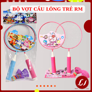 Bộ 2 cây vợt cầu lông kèm 2 quả cầu giúp bé phát triển thể chất, phản xạ