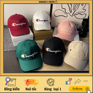 Siêu rẻ Mũ lưỡi trai champion logo thêu sắc nét đỏ đô , xanh lá , hồng