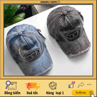#𝗖𝗼́ 𝗸𝗶𝗲̂̉𝗺 𝗵𝗮̀𝗻𝗴 Nón kết vải jean Diesel logo dập nổi loang màu phong cách bụi bặm màu sắc dễ phối đồ xukacapbeauty