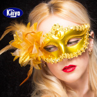 Kaiyo Mặt nạ nửa mặt lông vũ dạ hội 1 bông lông vũ quý phái sang trọng  hóa trang Halloween Mặt nạ khiêu vũ