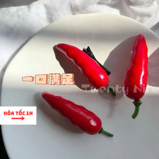 Kẹp tóc hình quả ớt đỏ đáng yêu, kẹp tóc quả ớt cute