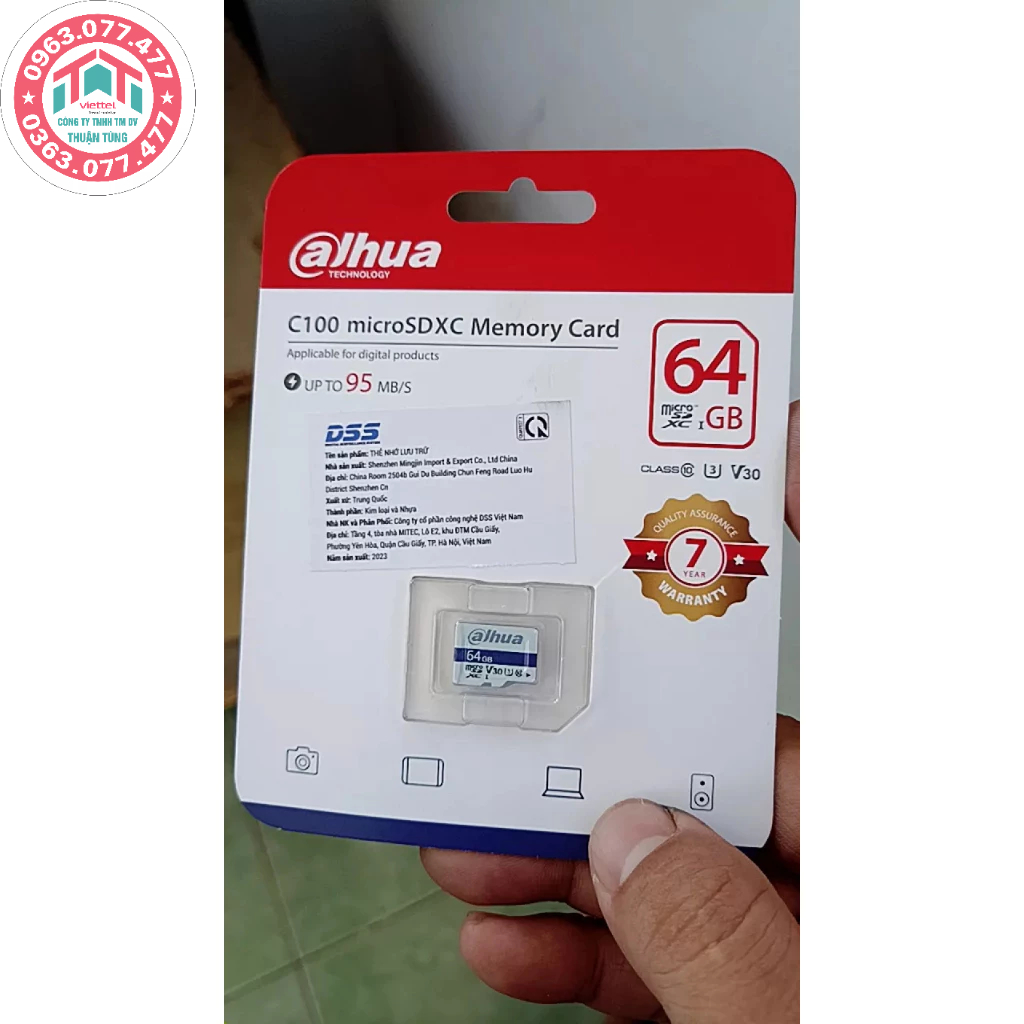 Thẻ Nhớ Dahua 64GB Tốc Độ Cao, Chuyên Dụng Cho Camera Wifi