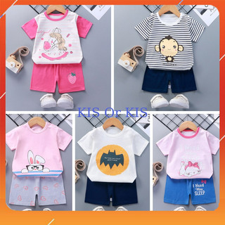 Đồ Bộ Cho Bé cộc tay vải cotton họa tiết động vật dễ thương cho bé từ 1-6 tuổi.