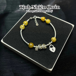 Lắc tay bạc ThạchAnh Tóc Vàng - Tịnh Nhiên Quán - Vòng tay đá phong thuỷ tự nhiên