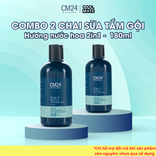 Combo 2 chai sữa tắm gội nam 180ml 2in1 hương nước hoa CM24