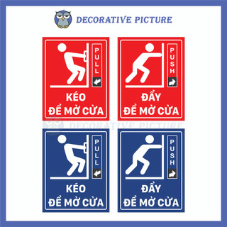 Bộ 2 Biển Chỉ Dẫn Kéo & Đẩy Để Mở Cửa - Pull & Push