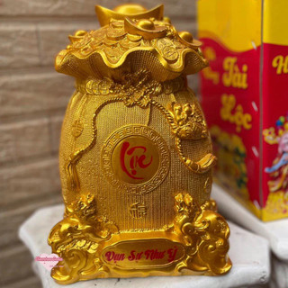 Túi tiền chiêu tài lộc - Hũ vàng Tài Lộc Phong Thuỷ cao 33cm mẫu mới