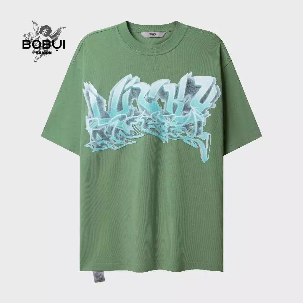 Áo thun BOBUI oversized LUCKY 777 Graffiti