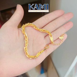 Lắc tay xoắn vuông chạm thường đủ size Kami trang sức sỉ