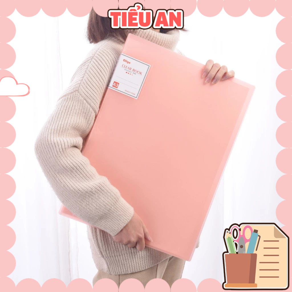 Bìa Lá Nhựa/ File Lá [size A3] 30 Lá - Dùng Đựng Tranh Vẽ - (44x32.5x2.0 cm)